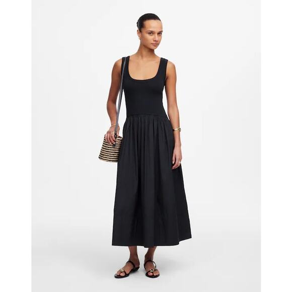 Madewell Dresses & Skirts - NWT Madewell Mixed Poplin Scoopneck Maxi Dress Size S
